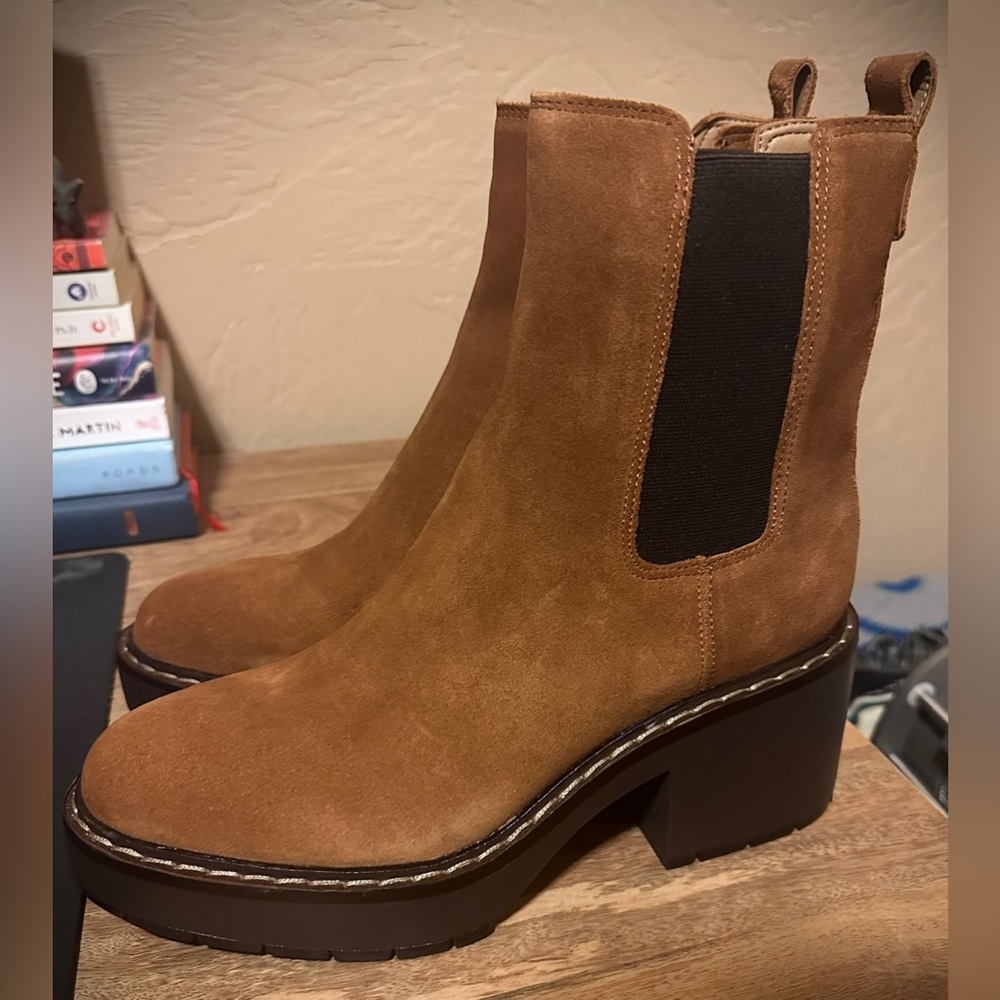 NEW Sam Edelman Chelsea Boot- Brown Suede